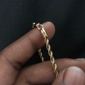 14k Gold Rope Bracelet